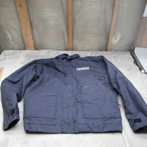 Lapco FR Jacket Men XL Blue Flame Resistant Quilt Lined Work Canvas Rugged LOGO